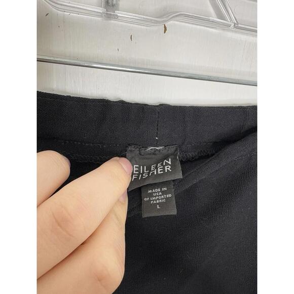 Eileen Fisher Pants Womens Large Wide Leg Pull ON Cropped Classic Minimalist - Picture 5 of 7